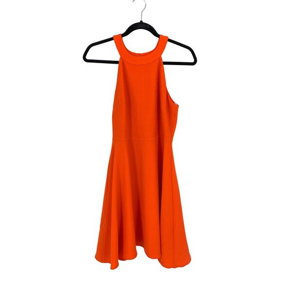 Anthropologie Maeve Fit & Flare Dress Womens Sz Small Halter Neck Orange - Picture 1 of 6